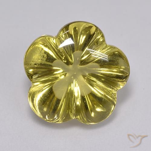 6.81ct Natürlicher hellgelb Quarz, Blumen-Schliff, Transparent