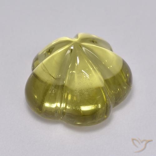 9,17 ctw natürlicher hellgelb Quarz, Blumen-Schliff, Transparent