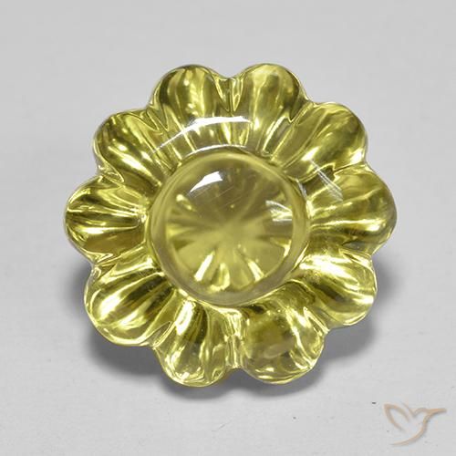 7.20ct Natürlicher Mittelgelb Quarz, Blumen-Schliff, Transparent