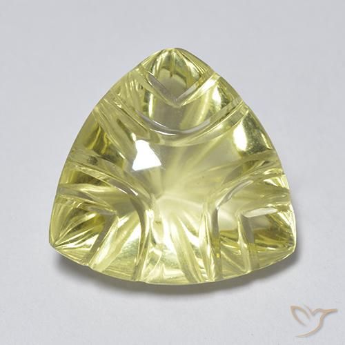 9,17 ctw natürlicher hellgelb Quarz, Trillion, Transparent