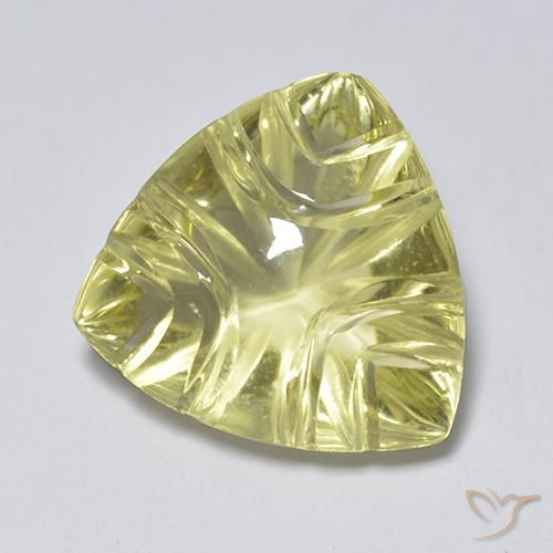 9,17 ctw natürlicher hellgelb Quarz, Trillion, Transparent