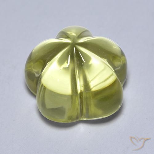 9,17 ctw natürlicher gelb-grün Quarz, Blumen-Schliff, Transparent