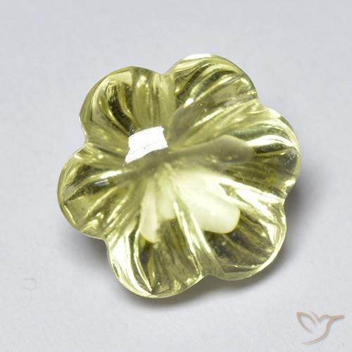 9,17 ctw natürlicher Mittelgelb Quarz, Blumen-Schliff, Transparent