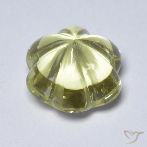 9,17 ctw natürlicher Mittelgelb Quarz, Blumen-Schliff, Transparent