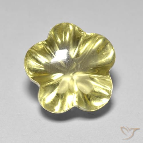 4.40ct Natürlicher Helles Gold-Gelb Quarz, Blumen-Schliff, Transparent