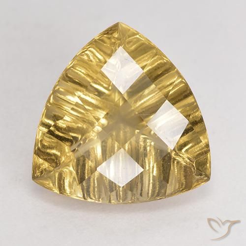 5.91ct Natürlicher Helles Gold-Gelb Quarz, Trillion, VVS-VS