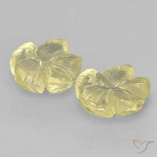 3.12 ct natürliche Blasses Gelb Quarz-Edelsteine, Blumen-Schliff, Transparent