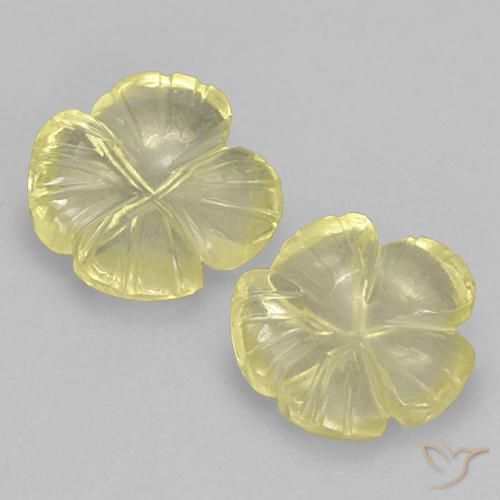 5.97ctw Natürlicher Helles Ananasgelb Quarz, Blumen-Schliff, Transparent