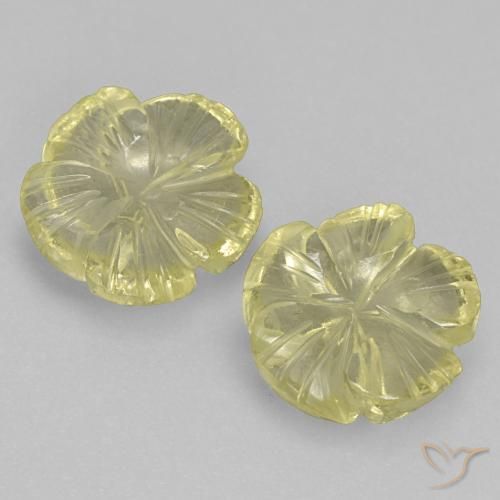 4.21ctw Natürlicher Mittelhelles Gelb Quarz, Blumen-Schliff, Transparent