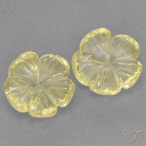 4.54 ct natürliche Laguna Gelb Quarz-Edelsteine, Blumen-Schliff, Transparent