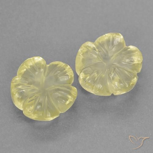 4.24ctw Natürlicher Blasses Gelb Quarz, Blumen-Schliff, Transparent