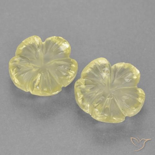 4.24 ct natürliche Blasses Gelb Quarz-Edelsteine, Blumen-Schliff, Transparent