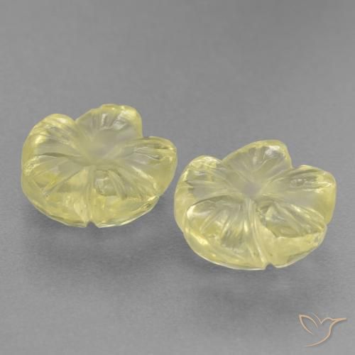 4.24 ct natürliche Blasses Gelb Quarz-Edelsteine, Blumen-Schliff, Transparent