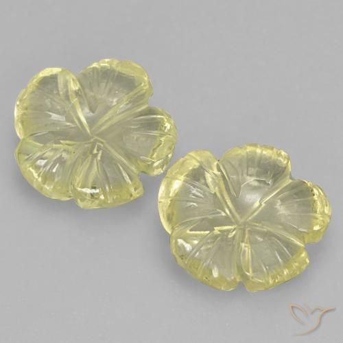 3.71ctw Natürlicher Mittelhelles Gelb Quarz, Blumen-Schliff, Transparent