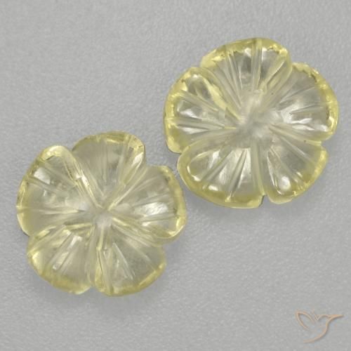 3.64ctw Natürlicher Mittelhelles Gelb Quarz, Blumen-Schliff, Transparent
