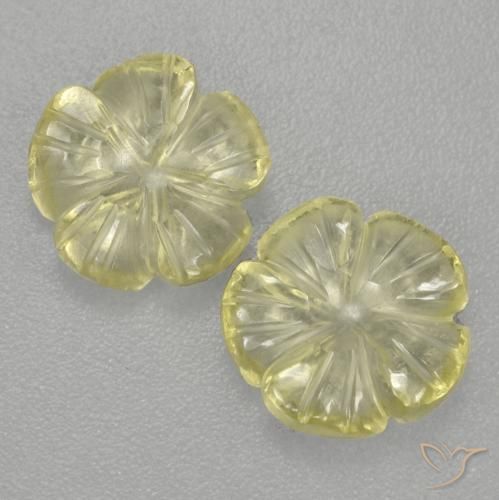 3.64 ct natürliche Mittelhelles Gelb Quarz-Edelsteine, Blumen-Schliff, Transparent
