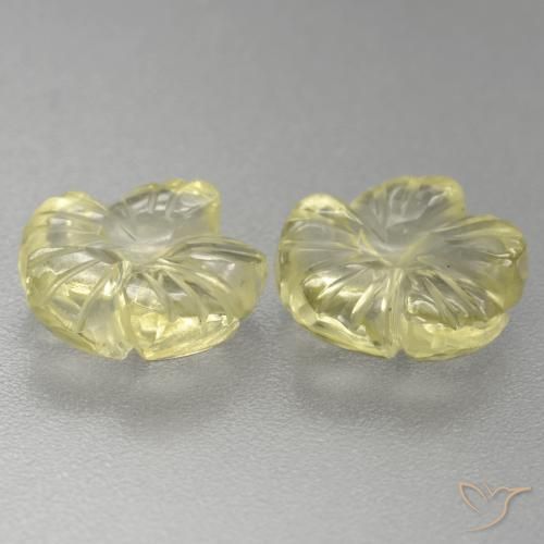 3.64 ct natürliche Mittelhelles Gelb Quarz-Edelsteine, Blumen-Schliff, Transparent