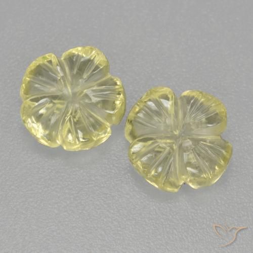 2.80ctw Natürlicher Blasses Gelb Quarz, Blumen-Schliff, Transparent, Photo A