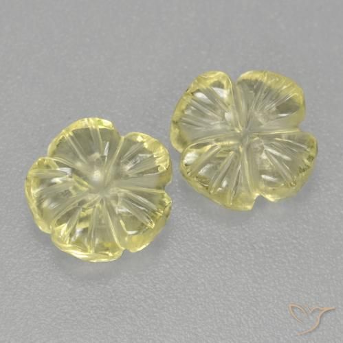 2.80 ct natürliche Blasses Gelb Quarz-Edelsteine, Blumen-Schliff, Transparent