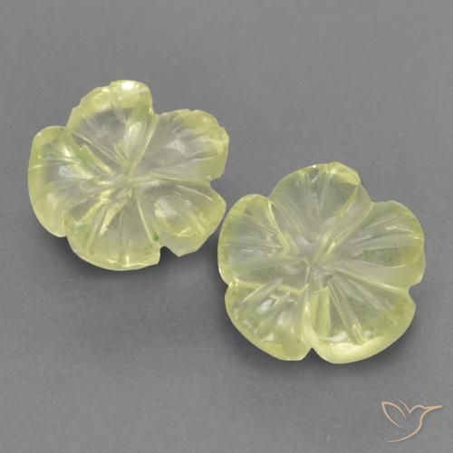 2.84ctw Natürlicher hellgelb Quarz, Blumen-Schliff, Transparent