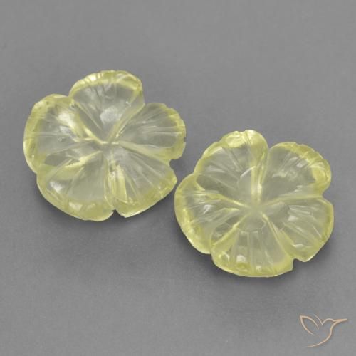 4.40ctw Natürlicher hellgelb Quarz, Blumen-Schliff, Transparent