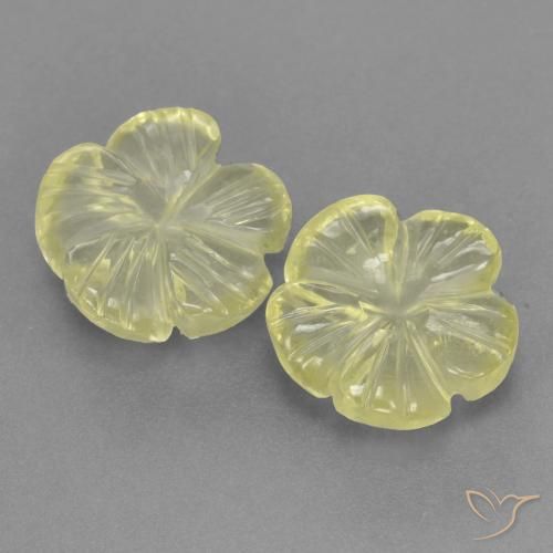 3.84ctw Natürlicher Mittelhelles Gelb Quarz, Blumen-Schliff, Transparent