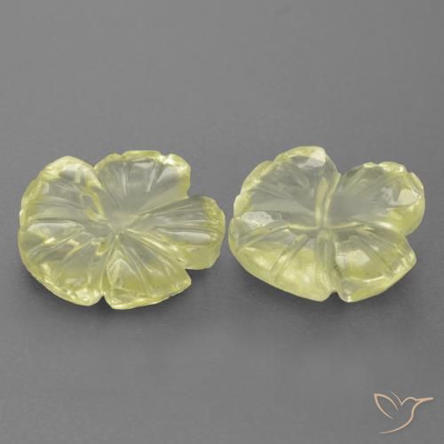 3.13 ct natürliche hellgelb Quarz-Edelsteine, Blumen-Schliff, Transparent