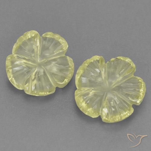 3.18ctw Natürlicher hellgelb Quarz, Blumen-Schliff, Transparent