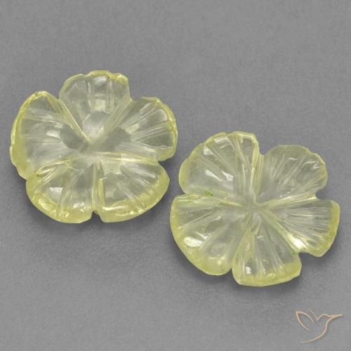 2.42ctw Natürlicher hellgelb Quarz, Blumen-Schliff, Transparent