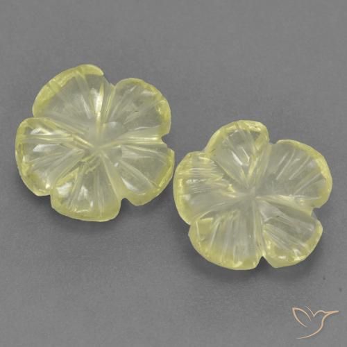 2.44ctw Natürlicher hellgelb Quarz, Blumen-Schliff, Transparent