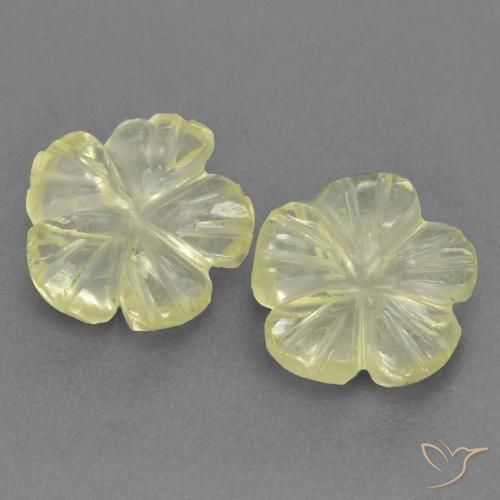 1.69ctw Natürlicher hellgelb Quarz, Blumen-Schliff, Transparent