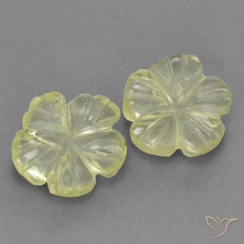 1.69 ct natürliche hellgelb Quarz-Edelsteine, Blumen-Schliff, Transparent