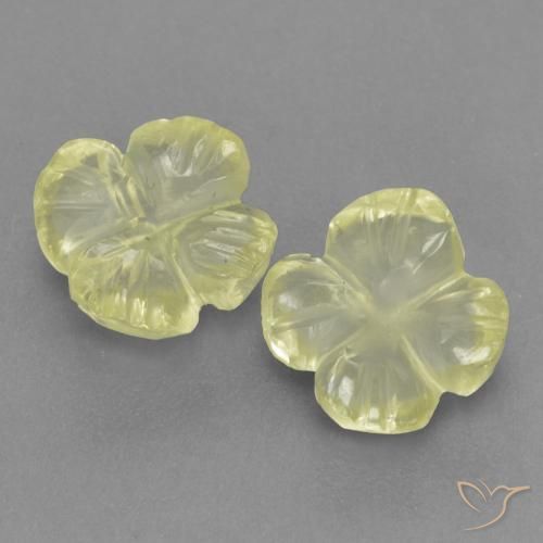 2.05ctw Natürlicher hellgelb Quarz, Blumen-Schliff, Transparent