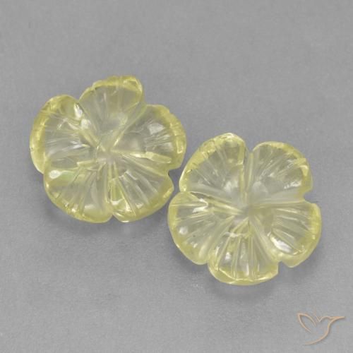 3.67ctw Natürlicher hellgelb Quarz, Blumen-Schliff, Transparent