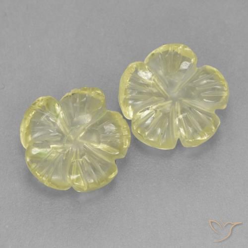 3.67 ct natürliche hellgelb Quarz-Edelsteine, Blumen-Schliff, Transparent
