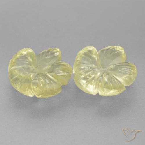 3.67 ct natürliche hellgelb Quarz-Edelsteine, Blumen-Schliff, Transparent