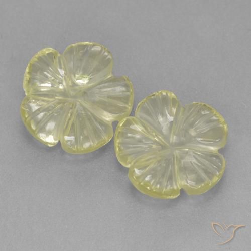 3.69ctw Natürlicher Mittelhelles Gelb Quarz, Blumen-Schliff, Transparent