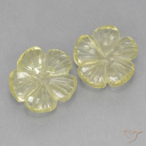 3.69 ct natürliche Mittelhelles Gelb Quarz-Edelsteine, Blumen-Schliff, Transparent