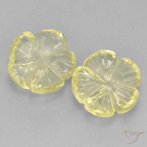 4.74ctw Natürlicher Mittelgelb Quarz, Blumen-Schliff, Transparent