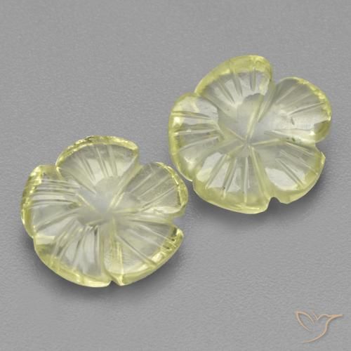 5.63ctw Natürlicher hellgelb Quarz, Blumen-Schliff, Transparent