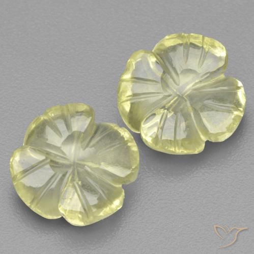 5.03ctw Natürlicher Zitronengelb Quarz, Blumen-Schliff, Transparent