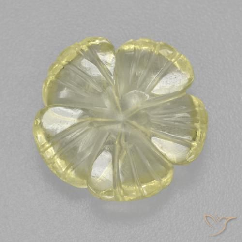4.25ct Natürlicher Zitronengelb Quarz, Blumen-Schliff, Transparent