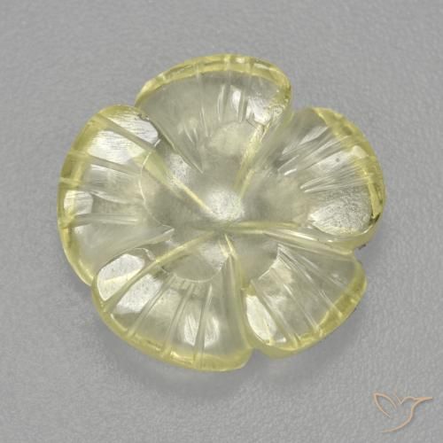 4.48ct Natürlicher Mittelhelles Gelb Quarz, Blumen-Schliff, Transparent