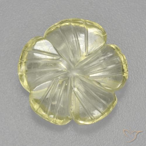 4.61ct Natürlicher Zitronengelb Quarz, Blumen-Schliff, Transparent