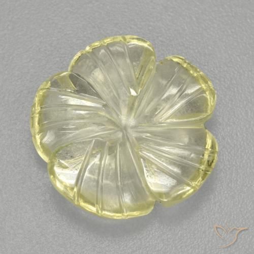 9,17 ctw natürlicher Zitronengelb Quarz, Blumen-Schliff, Transparent