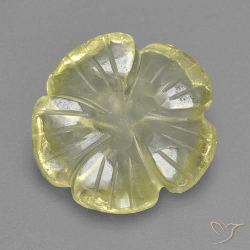 4.69ct Natürlicher Zitronengelb Quarz, Blumen-Schliff, Transparent