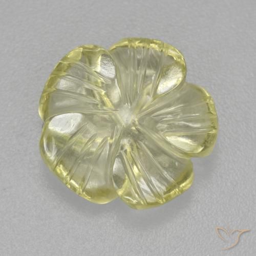 4.84ct Natürlicher Mittelhelles Gelb Quarz, Blumen-Schliff, Transparent