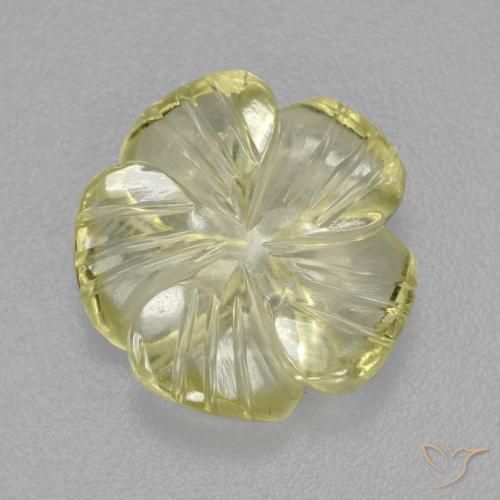 9,17 ctw natürlicher Mittelhelles Gelb Quarz, Blumen-Schliff, Transparent