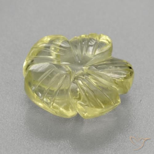 9,17 ctw natürlicher Mittelhelles Gelb Quarz, Blumen-Schliff, Transparent