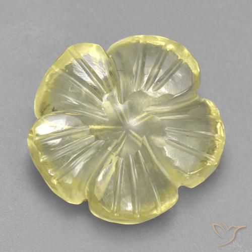 4.47ct Natürlicher Laguna Gelb Quarz, Blumen-Schliff, Transparent